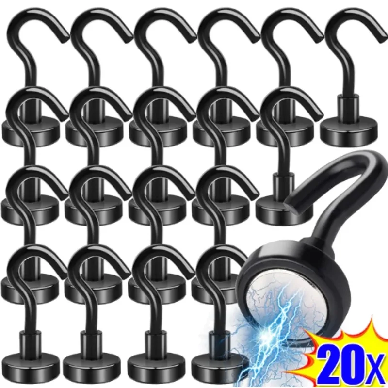 Kitchen Appliances Refrigerators - Crochets magnétiques solides noirs pour réfrigérateur,